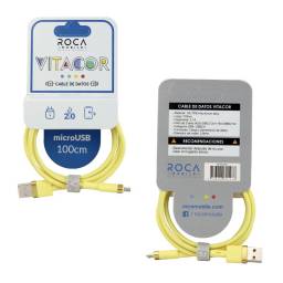 Cable de Datos ROCA   VITACOR  USB a  Micro USB  TPE/2.1A/100cm  Amarillo