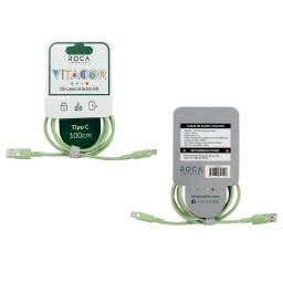 Cable de Datos ROCA   VITACOR  USB a Tipo C  TPE/2.1A/100cm  Verde