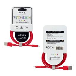 Cable de Datos ROCA   VITACOR  USB a Lightning  TPE/2.1A/100cm  Rojo