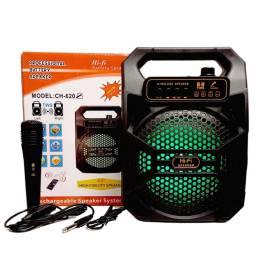 CH-620   Parlante Bluetooth/USB/FM/TF/Aux/Mic Input  Luces RGB TWS  25W  2400mAh  1 Micrófono